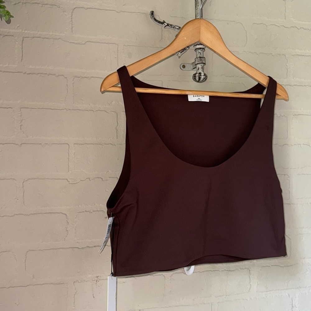 Babaton Contour Cropped Tank NEW xxl stretch coffee bean brown aritzia